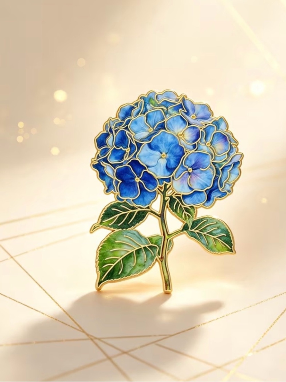 Blue Hydrangea Enamel Pin Brooch